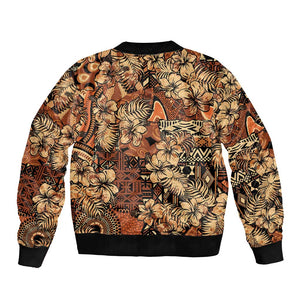 Afro Hibiscus Tropical Bomber Jacket African Pattern - African Pride