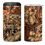 Afro Hibiscus Tropical 4 in 1 Can Cooler Tumbler African Pattern - African Pride