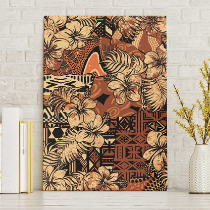 Afro Hibiscus Tropical Canvas Wall Art African Pattern - African Pride