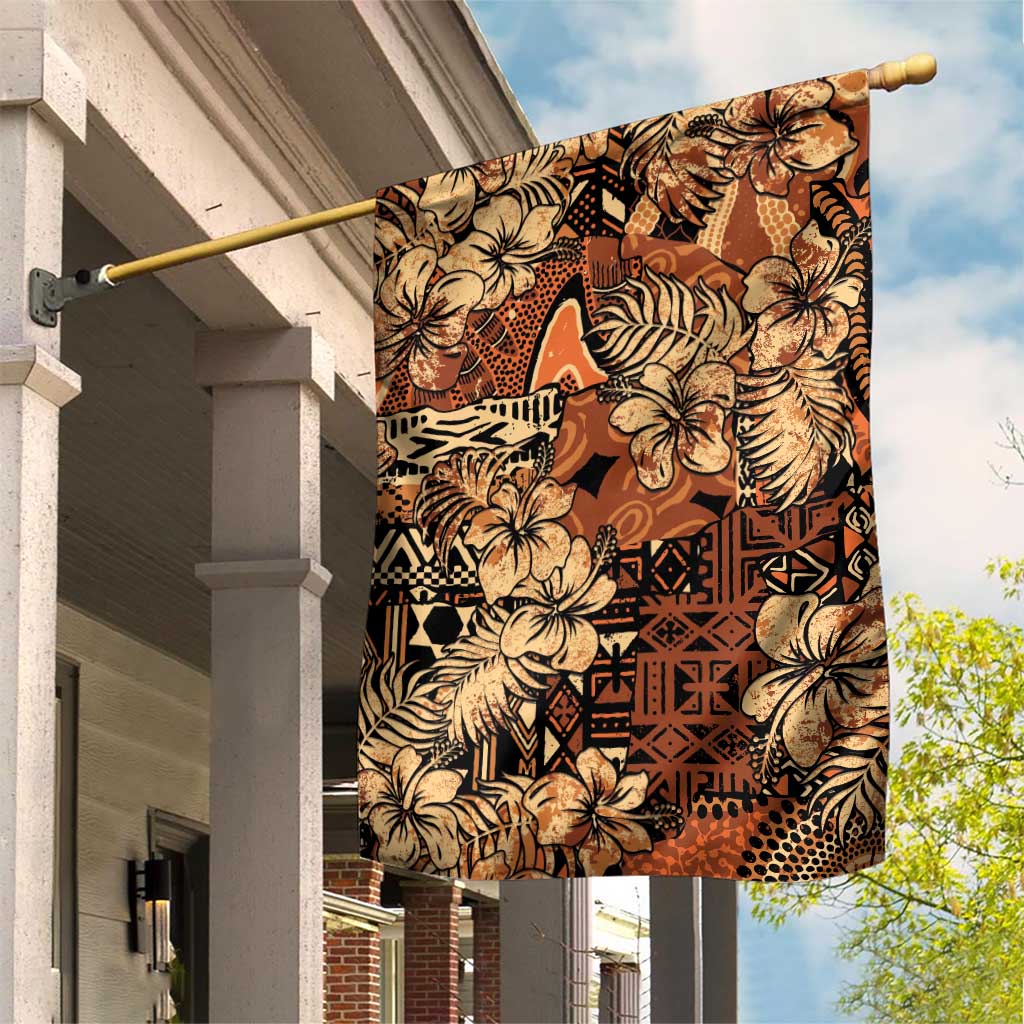 Afro Hibiscus Tropical Garden Flag African Pattern - African Pride
