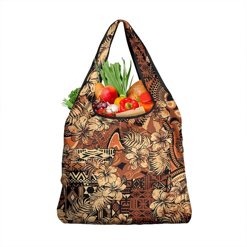 Afro Hibiscus Tropical Grocery Bag African Pattern - African Pride