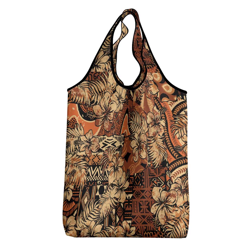 Afro Hibiscus Tropical Grocery Bag African Pattern - African Pride