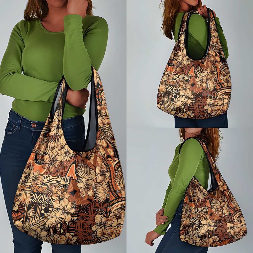 Afro Hibiscus Tropical Grocery Bag African Pattern - African Pride