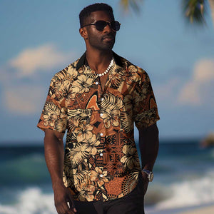 Afro Hibiscus Tropical Hawaiian Shirt African Pattern - African Pride