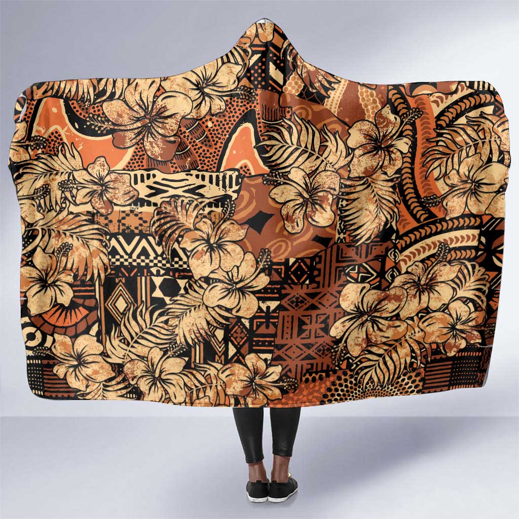 Afro Hibiscus Tropical Hooded Blanket African Pattern - African Pride