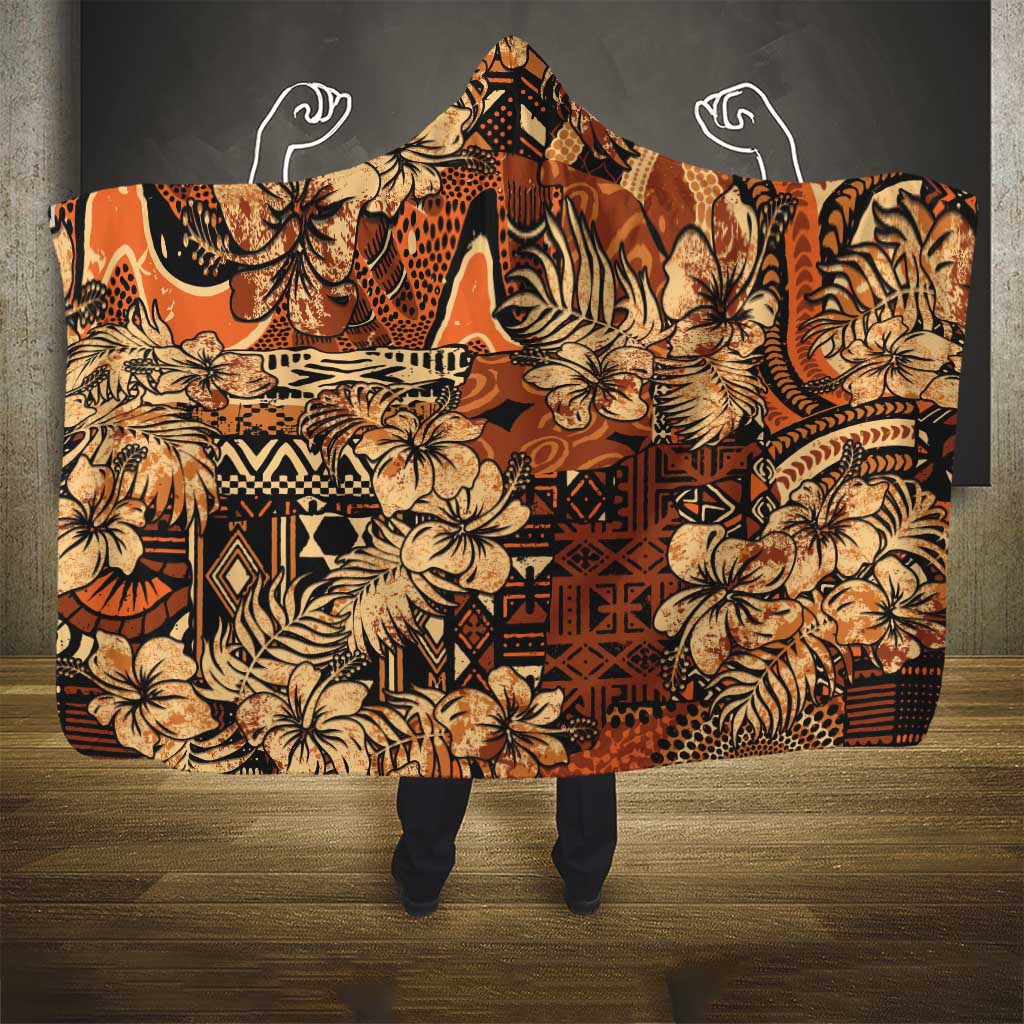 Afro Hibiscus Tropical Hooded Blanket African Pattern - African Pride