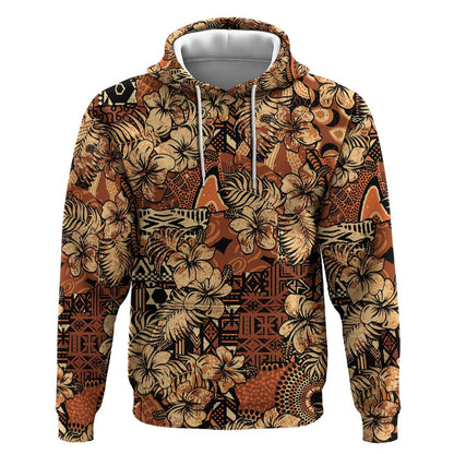 Afro Hibiscus Tropical Hoodie African Pattern - African Pride