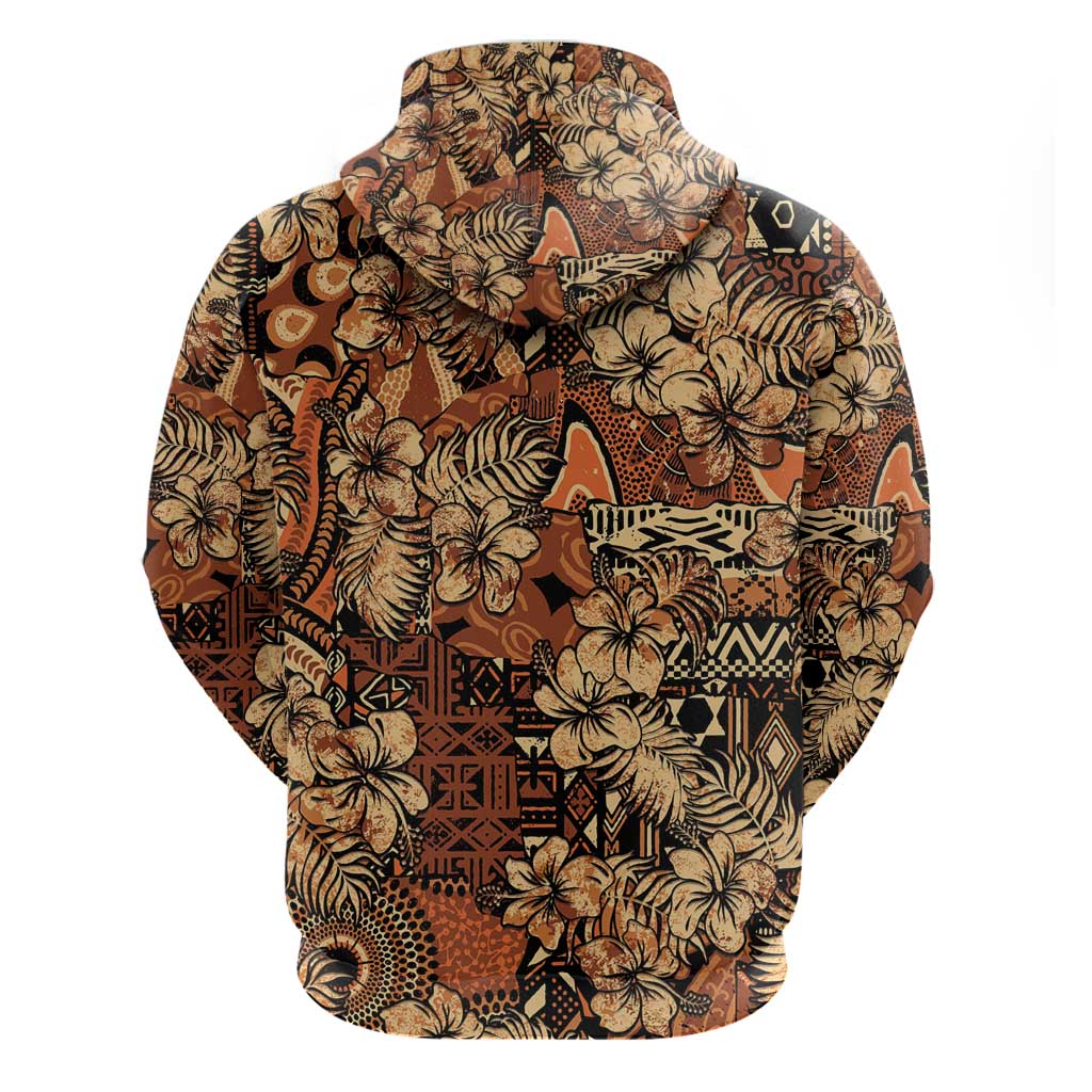 Afro Hibiscus Tropical Hoodie African Pattern - African Pride