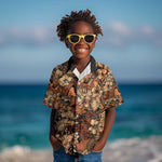 Afro Hibiscus Tropical Kid Hawaiian Shirt African Pattern - African Pride
