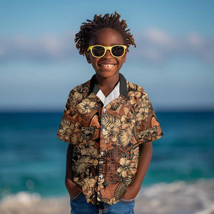 Afro Hibiscus Tropical Kid Hawaiian Shirt African Pattern - African Pride