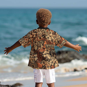 Afro Hibiscus Tropical Kid Hawaiian Shirt African Pattern - African Pride