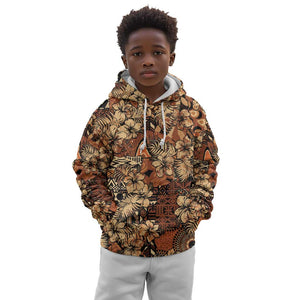 Afro Hibiscus Tropical Kid Hoodie African Pattern - African Pride