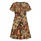 Afro Hibiscus Tropical Kid Short Sleeve Dress African Pattern - African Pride