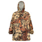 Afro Hibiscus Tropical Kid Wearable Blanket Hoodie African Pattern - African Pride
