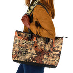 Afro Hibiscus Tropical Leather Tote Bag African Pattern - African Pride