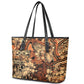Afro Hibiscus Tropical Leather Tote Bag African Pattern - African Pride