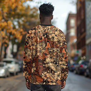 Afro Hibiscus Tropical Long Sleeve Shirt African Pattern - African Pride