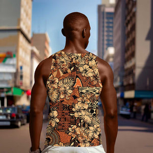 Afro Hibiscus Tropical Men Tank Top African Pattern - African Pride