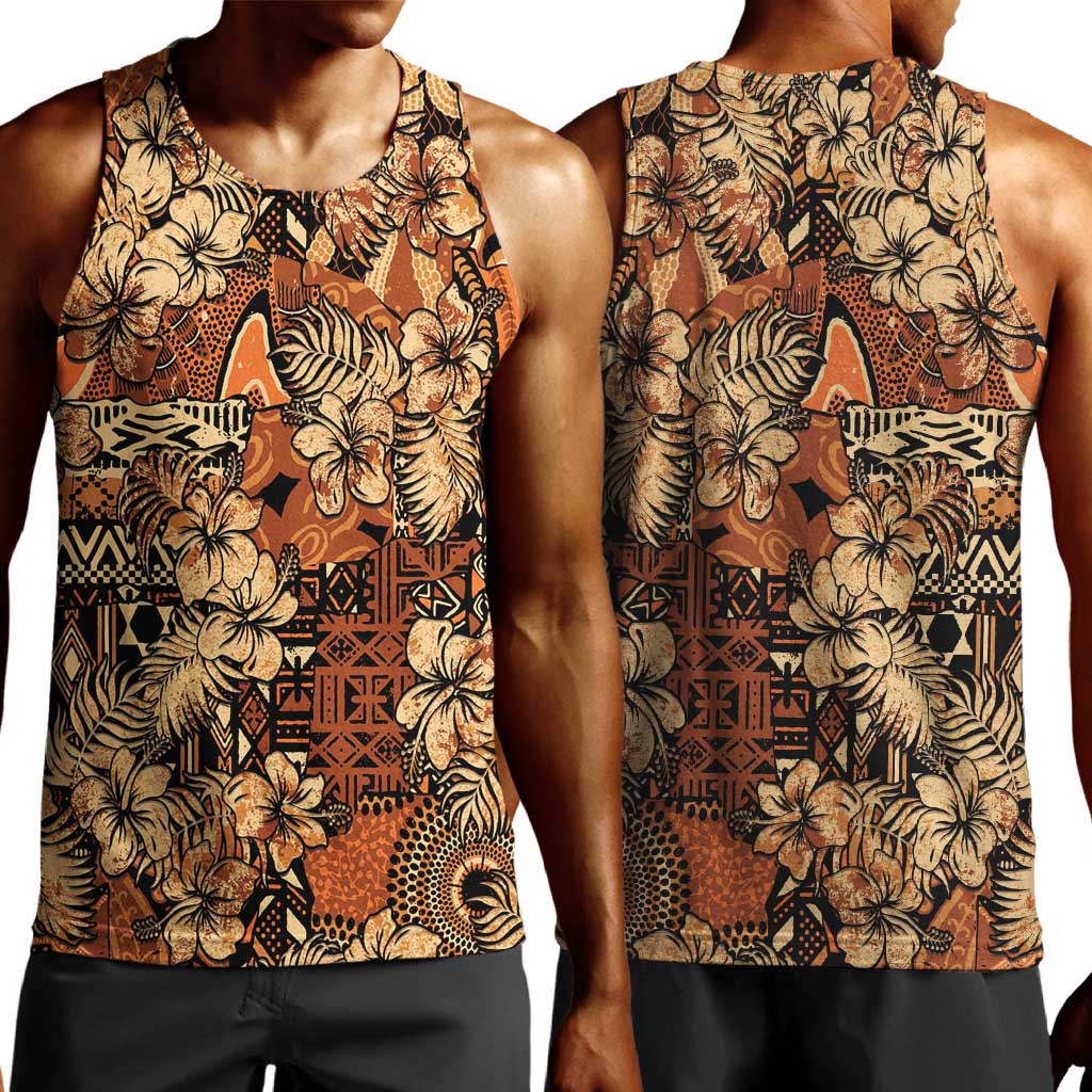 Afro Hibiscus Tropical Men Tank Top African Pattern - African Pride