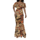 Afro Hibiscus Tropical Mermaid Dress African Pattern - African Pride