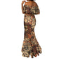 Afro Hibiscus Tropical Mermaid Dress African Pattern - African Pride