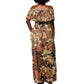 Afro Hibiscus Tropical Off Shoulder Maxi Dress African Pattern - African Pride