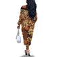 Afro Hibiscus Tropical Off The Shoulder Long Sleeve Dress African Pattern - African Pride