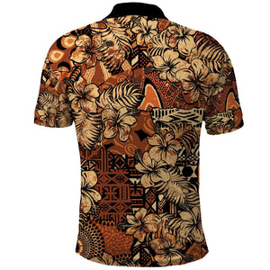 Afro Hibiscus Tropical Polo Shirt African Pattern - African Pride