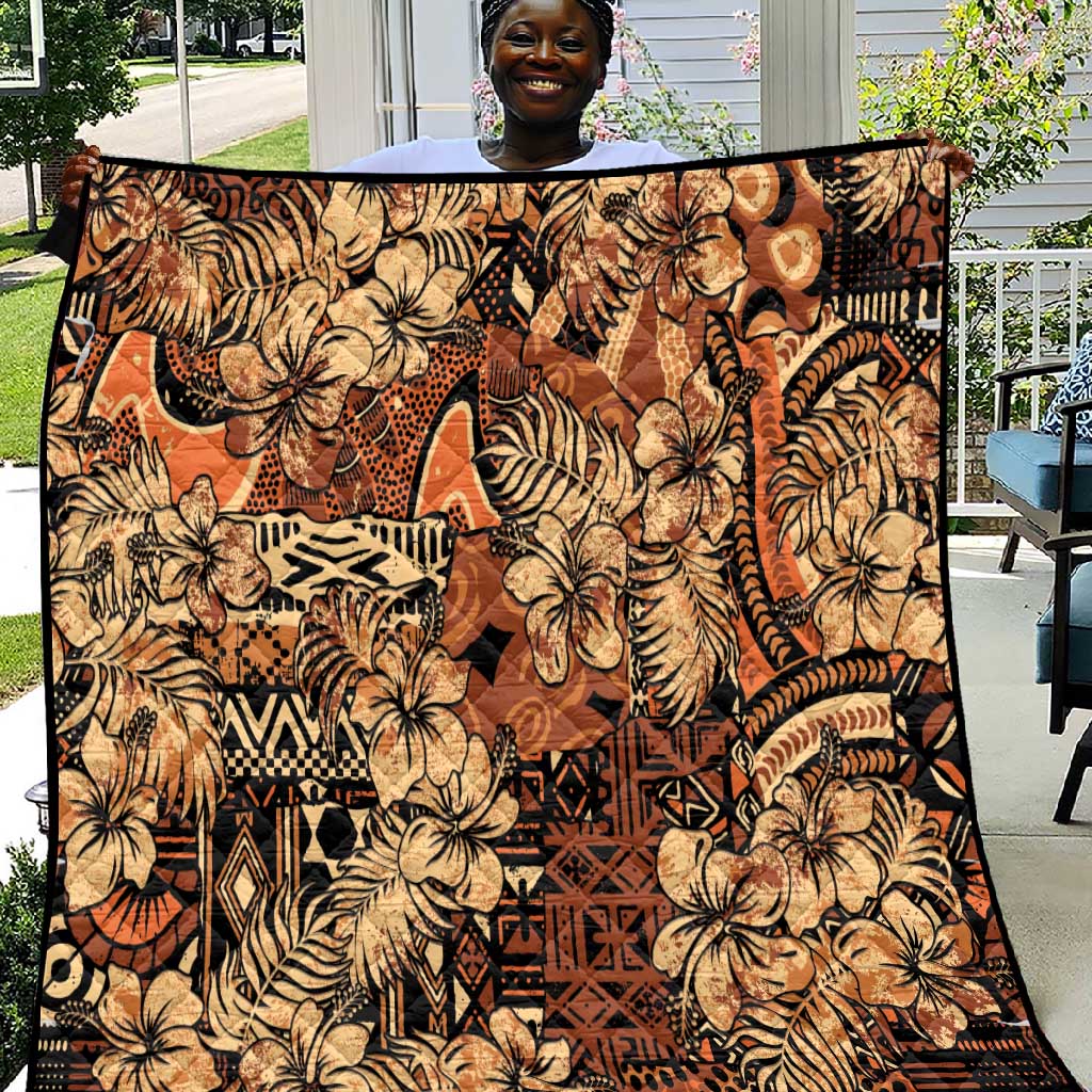 Afro Hibiscus Tropical Quilt African Pattern - African Pride