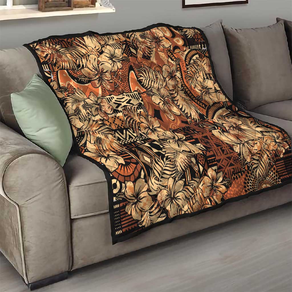 Afro Hibiscus Tropical Quilt African Pattern - African Pride
