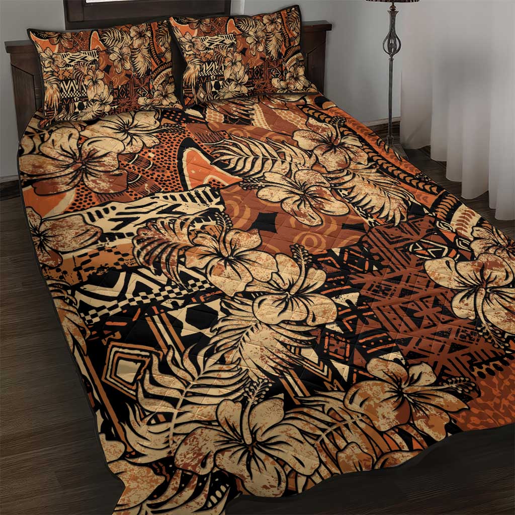 Afro Hibiscus Tropical Quilt Bed Set African Pattern - African Pride