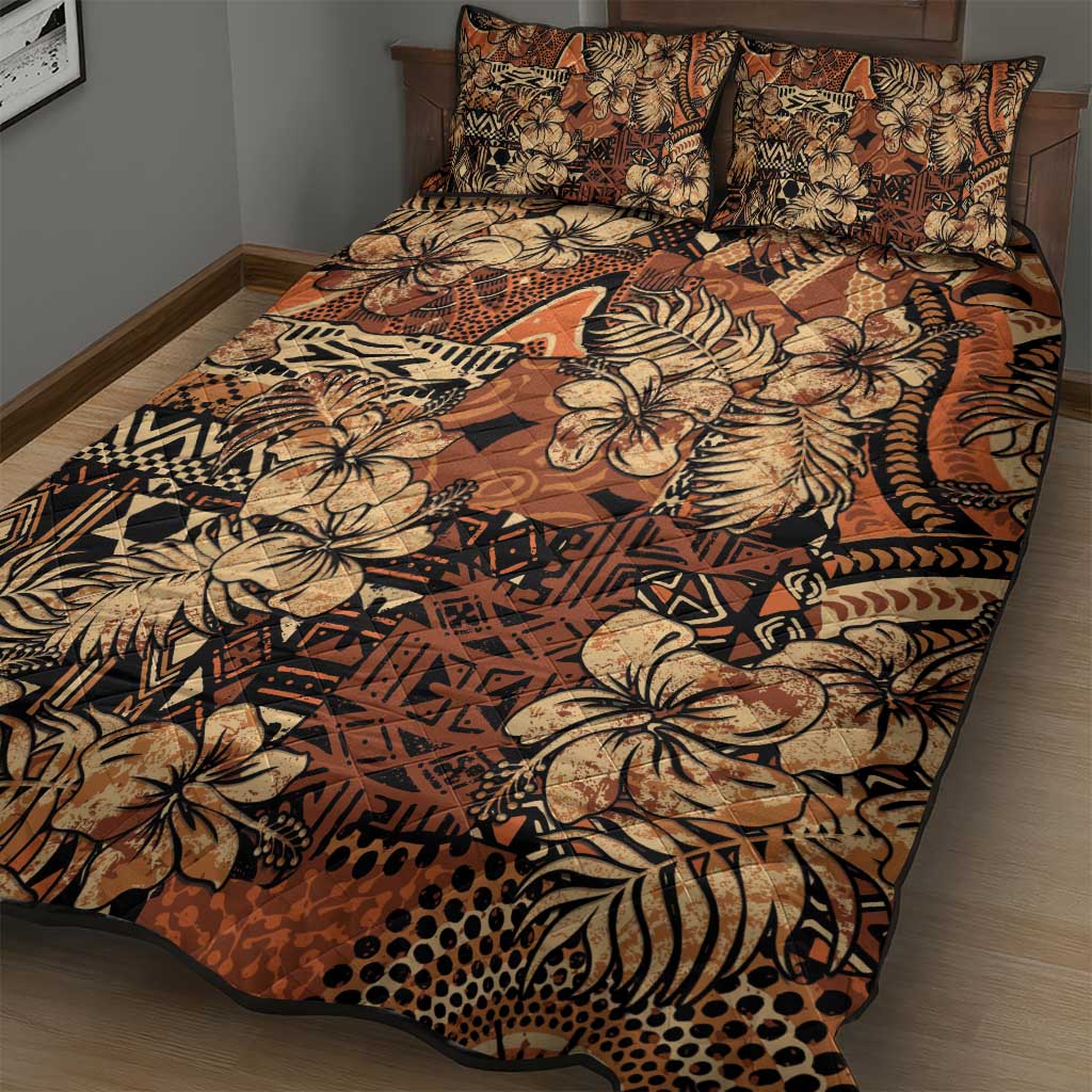 Afro Hibiscus Tropical Quilt Bed Set African Pattern - African Pride