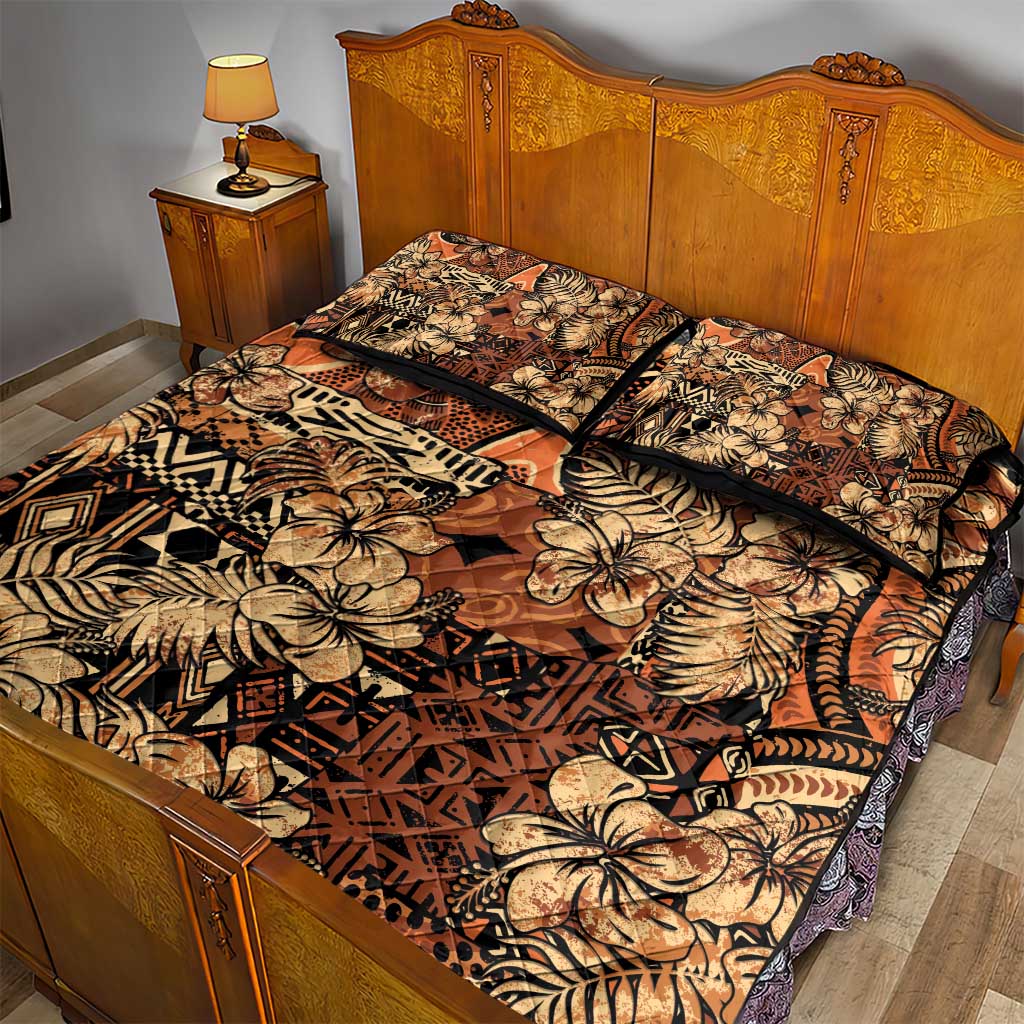 Afro Hibiscus Tropical Quilt Bed Set African Pattern - African Pride