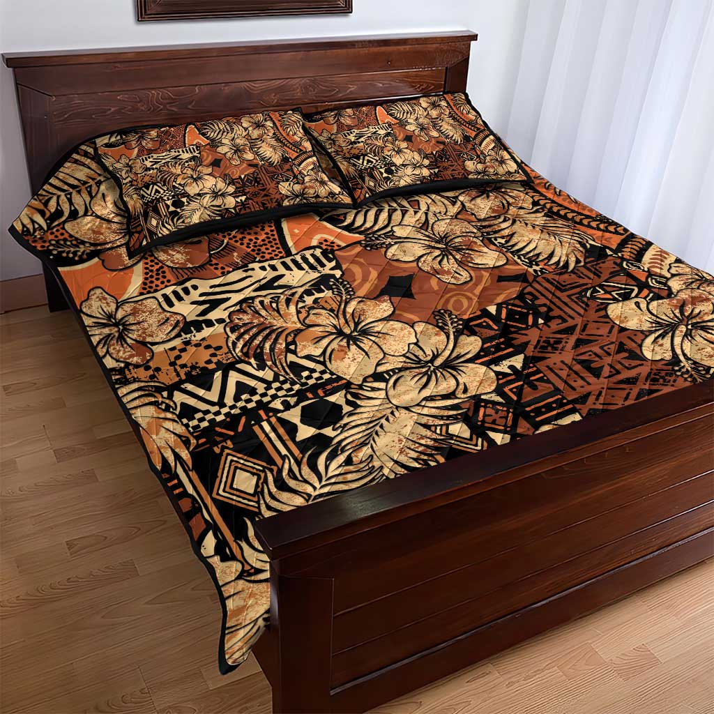 Afro Hibiscus Tropical Quilt Bed Set African Pattern - African Pride