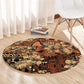 Afro Hibiscus Tropical Round Carpet African Pattern - African Pride