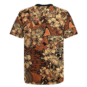 Afro Hibiscus Tropical Rugby Jersey African Pattern - African Pride