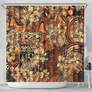 Afro Hibiscus Tropical Shower Curtain African Pattern - African Pride