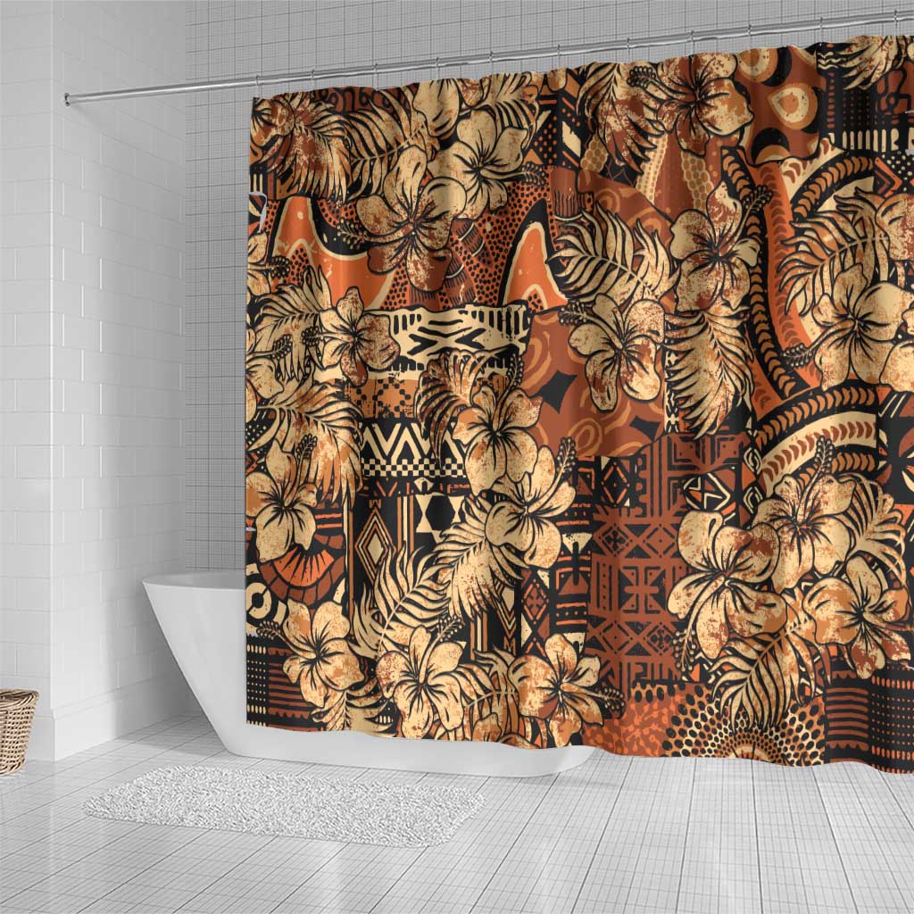 Afro Hibiscus Tropical Shower Curtain African Pattern - African Pride