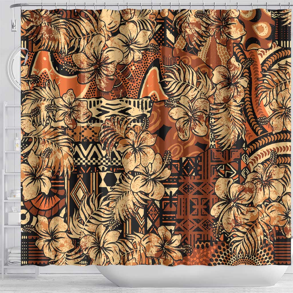 Afro Hibiscus Tropical Shower Curtain African Pattern - African Pride
