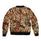 Afro Hibiscus Tropical Sleeve Zip Bomber Jacket African Pattern - African Pride