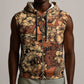 Afro Hibiscus Tropical Sleeveless Zip Hoodie African Pattern - African Pride