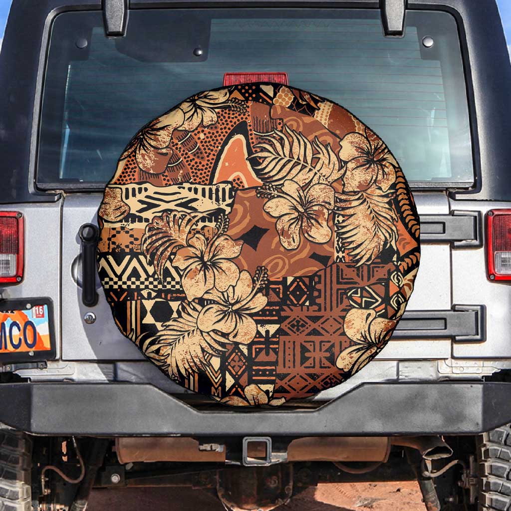 Afro Hibiscus Tropical Spare Tire Cover African Pattern - African Pride