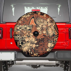 Afro Hibiscus Tropical Spare Tire Cover African Pattern - African Pride