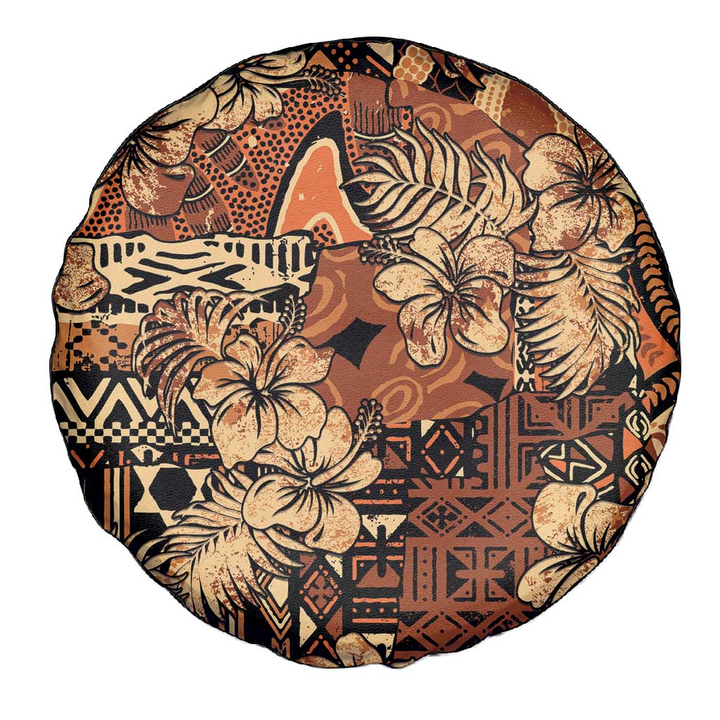 Afro Hibiscus Tropical Spare Tire Cover African Pattern - African Pride