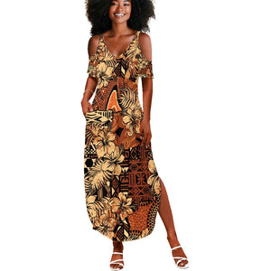 Afro Hibiscus Tropical Summer Maxi Dress African Pattern - African Pride