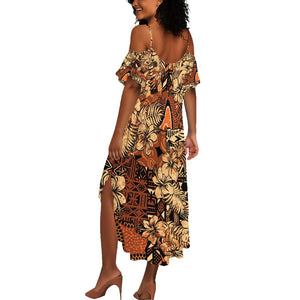 Afro Hibiscus Tropical Summer Maxi Dress African Pattern - African Pride