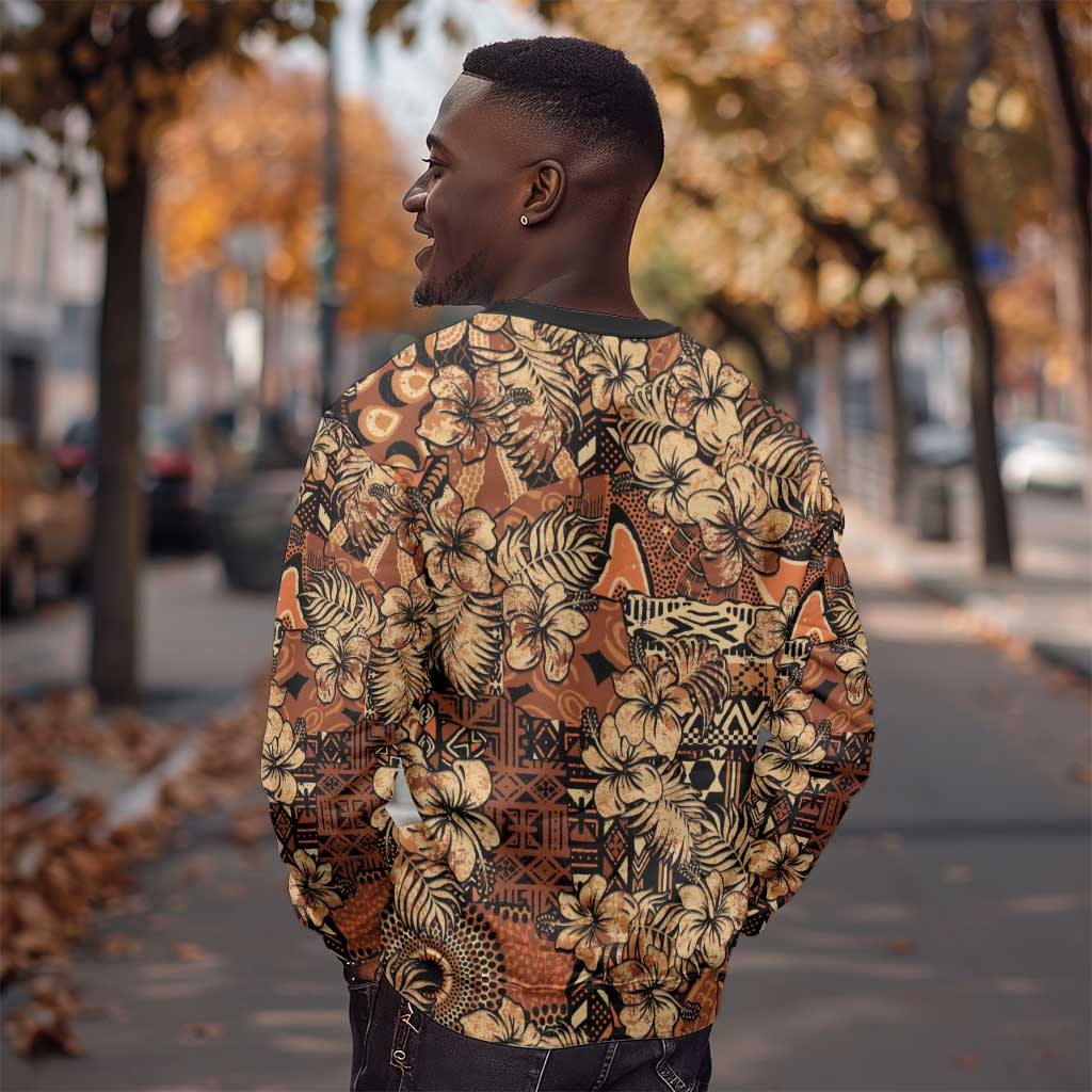 Afro Hibiscus Tropical Sweatshirt African Pattern - African Pride