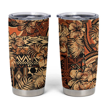 Afro Hibiscus Tropical Tumbler Cup African Pattern - African Pride