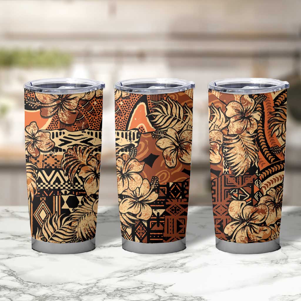 Afro Hibiscus Tropical Tumbler Cup African Pattern - African Pride