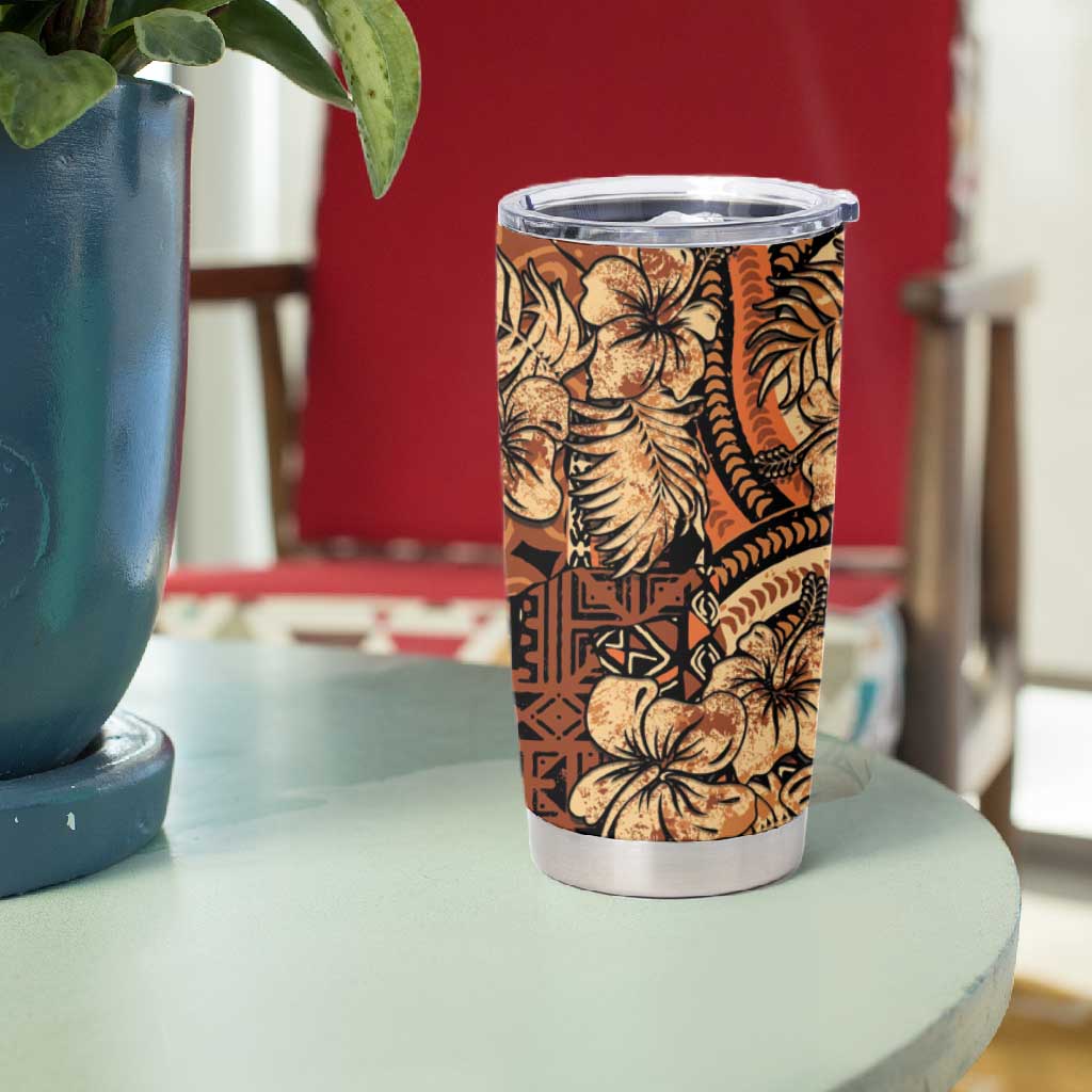 Afro Hibiscus Tropical Tumbler Cup African Pattern - African Pride